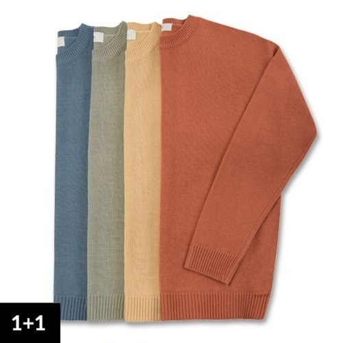 [1+1] Crew Neck Loose Fit Sweater [9 COLOR]