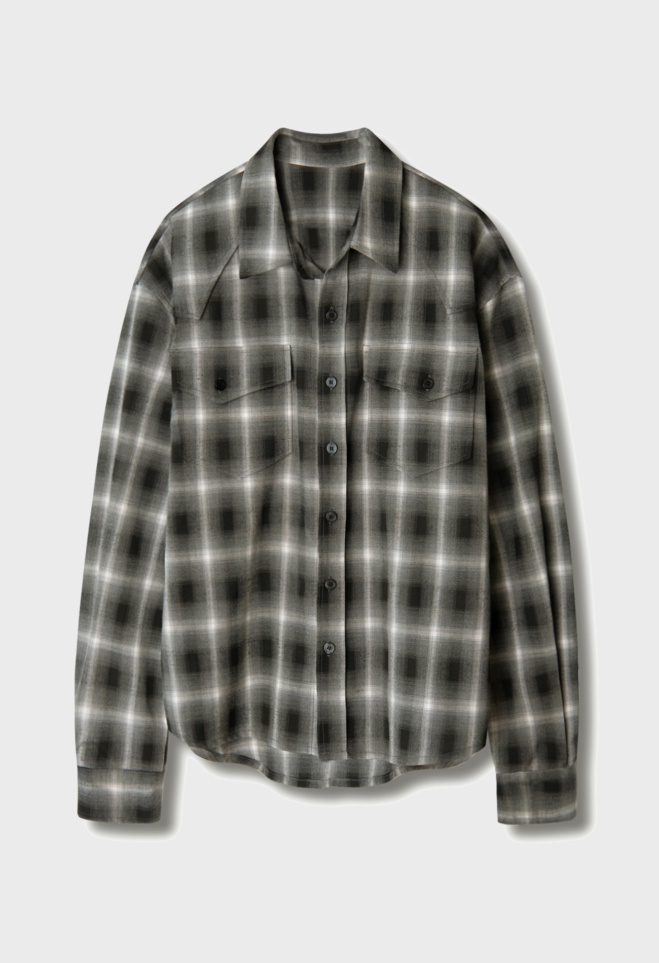 OMBRE WESTERN CHECK SHIRTS (BLACK)