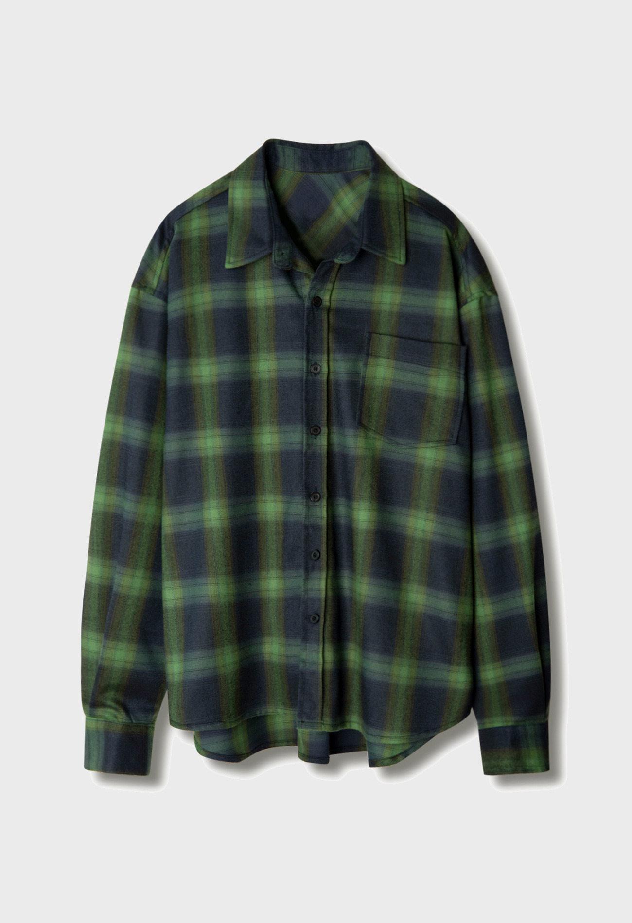 OVER FIT CHECK SHIRTS (GREEN)